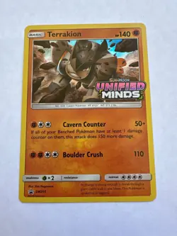 Terrakion SM205 Holo Foil Unified Minds Stamp Black Star Pokemon Promo - Image 1