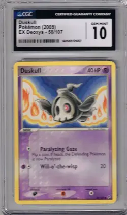 2005 POKEMON EX DEOXYS #58/107 DUSKULL CGC 10 GEM MINT - Image 1