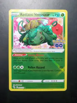 Pokemon TCG Radiant Venusaur 004/078 Pokemon GO SwSh Era 2022 Holo Textured NM - Image 1