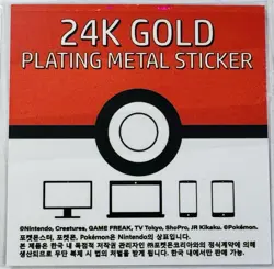 24k Gold Plated Pokemon Gengar Sticker Pack Fresh - Image 2