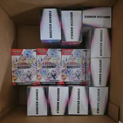 (Lot of 12) Pokemon TCG Scarlet Violet Prismatic Evolutions Booster Bundle - Image 1