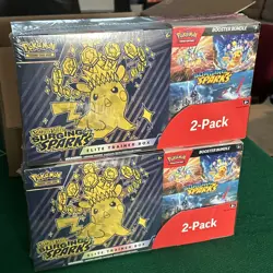 Pokemon Surging Sparks ETB with Booster Bundle New/Factory Sealed - LotOf2 boxes - Image 1