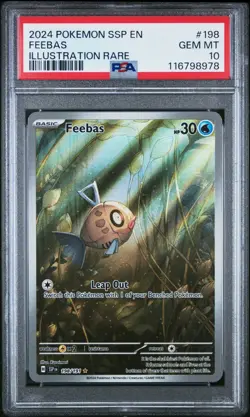 2024 Pokemon Surging Sparks Feebas Illustration Rare #198 PSA 10 - Image 1