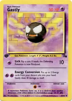 1st Ed Gastly Non-Holo WOTC Pokemon Card 33/62 Fossil Set EXCELLENT LP - Image 1