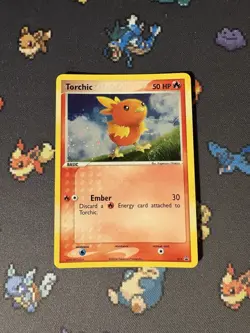 Pokemon Cards Torchic #017 Holo Black Star Promo - (NM-) *SWIRL* - Image 1