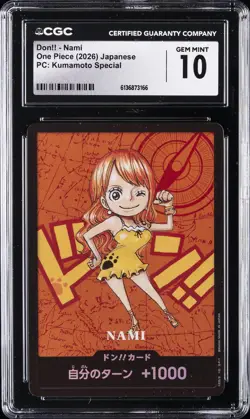 2026 ONE PIECE: JAPANESE PC: KUMAMOTO SPECIAL DON!! - NAMI CGC 10 GEM MINT - Image 1