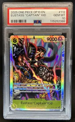 2025 One Piece The Best Eustass Captain Kid Promo Super Rare #OP10-112 PSA 10 - Image 1
