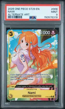 2026 ONE PIECE STARTER DECK ST29-EGGHEAD ALTERNATE ART #008 NAMI PSA 9 - Image 1