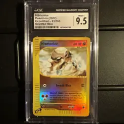 CGC 9.5 MINT+ Hitmonlee 2002 Expedition 81/165 Reverse Holo Pokemon Card - Image 1