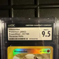 CGC 9.5 MINT+ Hitmonlee 2002 Expedition 81/165 Reverse Holo Pokemon Card - Image 2