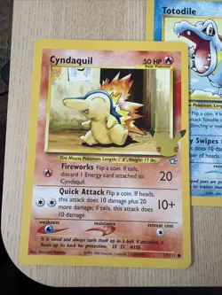 3 Pokemon Jumbo Cards Promo TCG Pokemon Cyndaquil Totodile Chikorita - Image 2