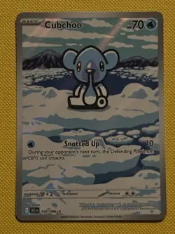 Pokemon TCG Cubchoo Illustration Rare Card 109/086 Sv: Black Bolt - Image 1