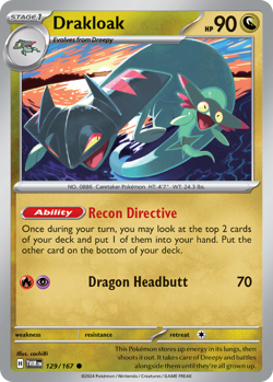 Drakloak 129/167 Common | Twilight Masquerade | Pokemon Card - Image 1