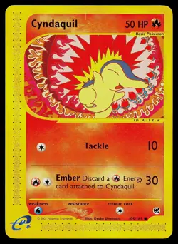 Pokemon Card - Cyndaquil Expedition 105/165 Non-Holo - Image 1
