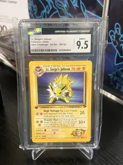Pokemon Card Lt. Surge's Jolteon 1st Edition Gym Challenge CGC 9.5 - Image 1