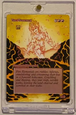 FIRE ELEMENTAL (3ED) MTG Magic Hand Painted Altered Extended Art - Image 1