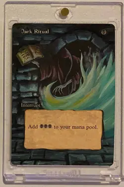 DARK RITUAL (4ED) MTG Magic Hand Painted Altered Extended Art - Image 1