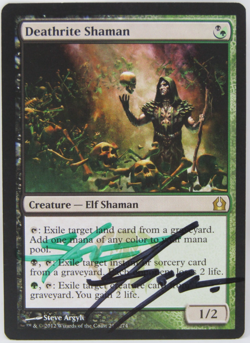 MTG Return to Ravnica Deathrite Shaman Signed Steve Argyle LP - Image 1