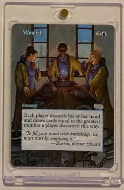 WINDFALL (USG) MTG Magic Hand Painted Altered Extended Art - Image 1