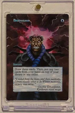 BRAINSTORM (5ED) MTG Magic Hand Painted Altered Extended Art - Image 1