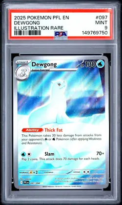 2025 POKEMON PFL EN-PHANTASMAL FLAMES ILLUSTRATION RARE #097 DEWGONG PSA 9 - Image 1
