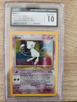 MEW 2000 (VINTAGE) BLACK STAR PROMO #9 POKEMON LEAGUE - HOLO CGC GEM MINT 10 - Image 1