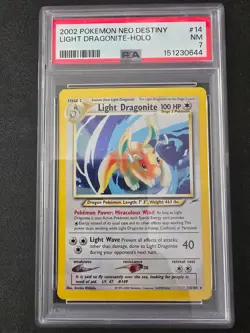 2002 Pokemon Neo Destiny Light Dragonite Holo #14/105 PSA 7 - Image 1