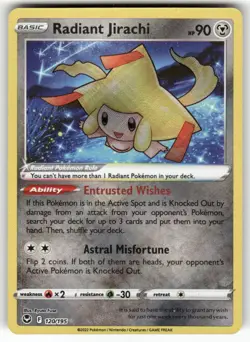 Radiant Jirachi 120/195 Radiant Rare Silver Tempest Pokemon Near Mint - Image 1