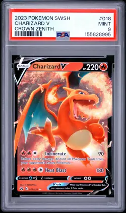 2023 POKEMON SWORD & SHIELD CROWN ZENITH #018 CHARIZARD V PSA 9 - Image 1