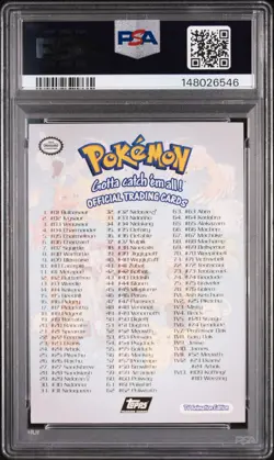 1999 TOPPS POKEMON TV FOIL CHECKLIST PSA 7 - Image 2