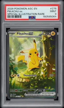 2026 POKEMON ASCENDED HEROES SPECIAL ILLUSTRATION RARE #276 PIKACHU EX PSA 9 - Image 1