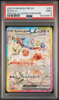 2025 POKEMON PRE EN-PRISMATIC EVOLUTIONS #167 EEVEE EX SIR PSA 9 - Image 1