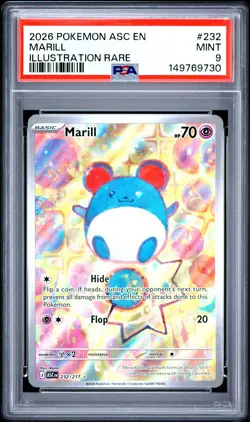 2026 POKEMON ASC EN-ASCENDED HEROES ILLUSTRATION RARE #232 MARILL PSA 9 - Image 1