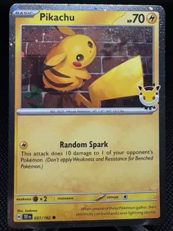 Pikachu | 051/162 30th anniversary stamp cosmos promo Holo pokemon Day | NM - Image 1