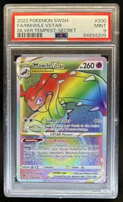 2022 Pokemon SWSH Silver Tempest Mawile VST Secret Rare #200/195 PSA 9 - Image 1