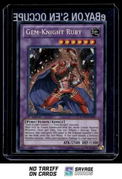 1996 Yu-Gi-Oh! 1st Edition Secret Rare Gem-Knight Ruby #HA05-EN019 - Image 1