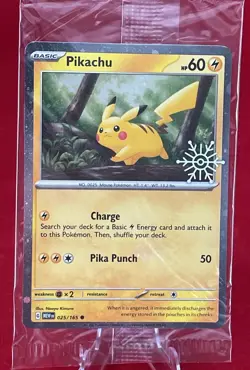 SEALED Pikachu 025/165 Pokemon Holiday Calendar Stamped Promo Card SP - Image 1