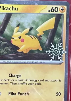 SEALED Pikachu 025/165 Pokemon Holiday Calendar Stamped Promo Card SP - Image 3