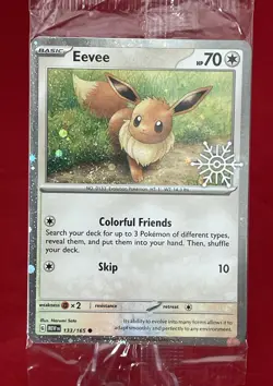 Eevee - 133/165 Pokemon TCG Holiday Calendar 2025 Holo Festive Stamp Promo Card - Image 1