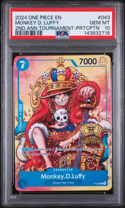 2024 ONE PIECE PROMOS TOURNAMENT-PARTICIPATION #043 MONKEY D. LUFFY PSA 10 - Image 1