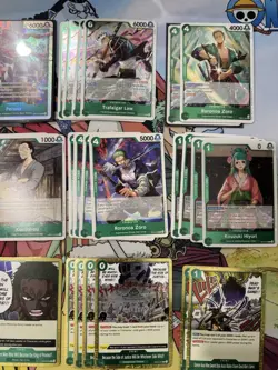 One Piece TCG Roronoa Zoro Green Competitive Deck Sleeved - Image 3