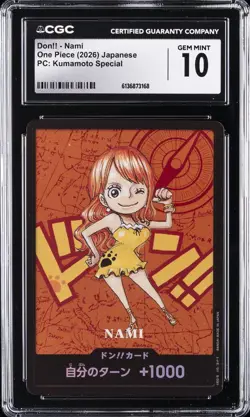 2026 ONE PIECE: JAPANESE PC: KUMAMOTO SPECIAL DON!! - NAMI CGC 10 GEM MINT - Image 1