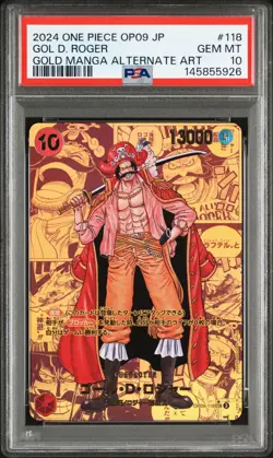 2024 ONE PIECE JAPANESE GOLD MANGA ALTERNATE ART OP09-118 GOL D. ROGER PSA 10 - Image 1