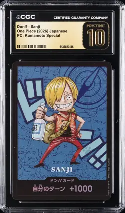 2026 ONE PIECE: JAPANESE PC: KUMAMOTO SPECIAL DON!! SANJI CGC 10 PRISTINE - Image 1