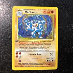 1999 Machamp 8/102 Base Set Pokemon Card Holo Foil - Image 1
