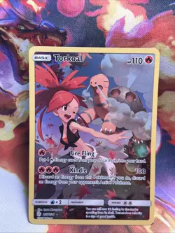 Pokemon TCG Torkoal Holo Secret Rare Card 237/236 Cosmic Eclipse - Image 1