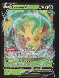 2021 PRIZE PACK SERIES CARDS LEAFEON V 007/203 MINT ULTRA RARE POKEMON - Image 1