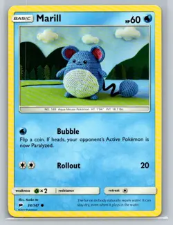Marill #34/147 SM - Burning Shadows Common - Pokemon Cards G3 - Image 1