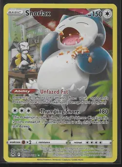 Snorlax TG10/TG30 Lost Origin Trainer Gallery Ultra Rare Pokemon Card Mint - Image 1