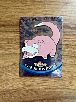 #79 Slowpoke - Pokemon Topps Silver Holo Card - Blue Logo - Image 1